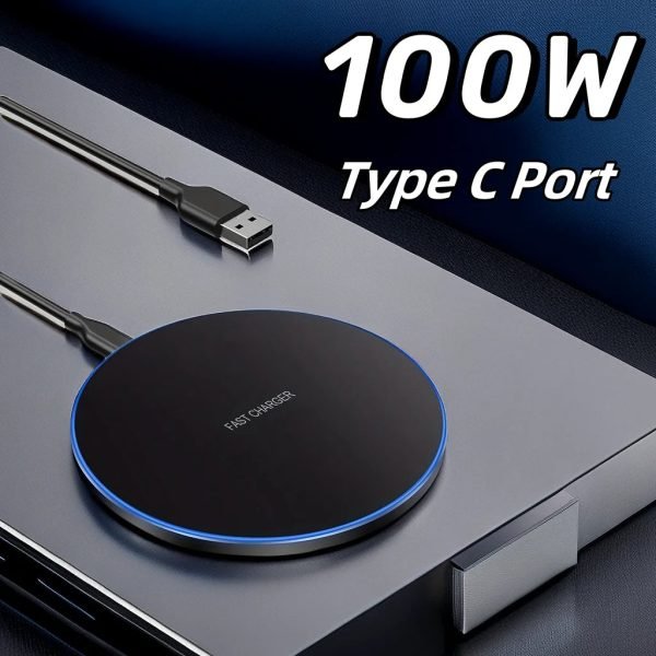 100W Qi Wireless Charger For iPhone 13 12 14 15 Xs Max Mini X Xr Induction Fast Charging Pad For Samsung S22 S21 s8 s9 s10 Note