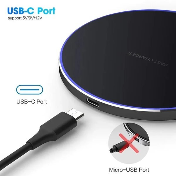 100W Qi Wireless Charger For iPhone 13 12 14 15 Xs Max Mini X Xr Induction Fast Charging Pad For Samsung S22 S21 s8 s9 s10 Note - Image 2