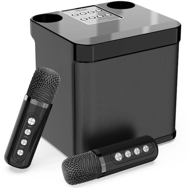 2 Mic Karaoke Machine Portable PA Speaker System Wireless Microphone Voice Changer Colorful LED Light Sing for Home Kids Adults - Image 7