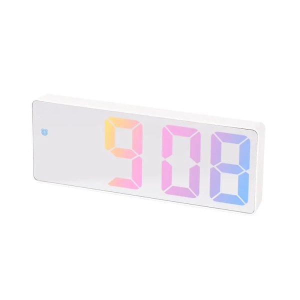 Acrylic/Mirror Digital Alarm Clock Voice Control (Powered By Battery) Table Clock Snooze Night Mode 12/24H Electronic LED Clocks - Image 17