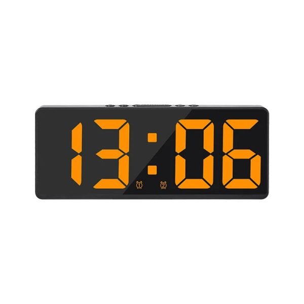 Acrylic/Mirror Digital Alarm Clock Voice Control (Powered By Battery) Table Clock Snooze Night Mode 12/24H Electronic LED Clocks - Image 13