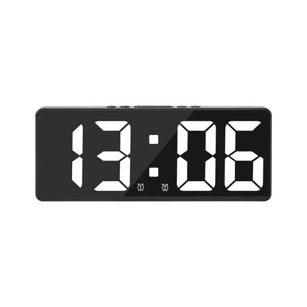 Acrylic/Mirror Digital Alarm Clock Voice Control (Powered By Battery) Table Clock Snooze Night Mode 12/24H Electronic LED Clocks - Image 10