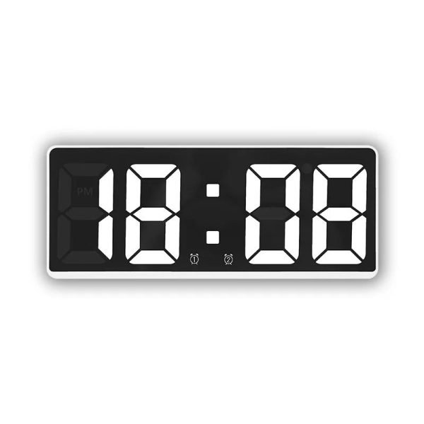 Acrylic/Mirror Digital Alarm Clock Voice Control (Powered By Battery) Table Clock Snooze Night Mode 12/24H Electronic LED Clocks - Image 15