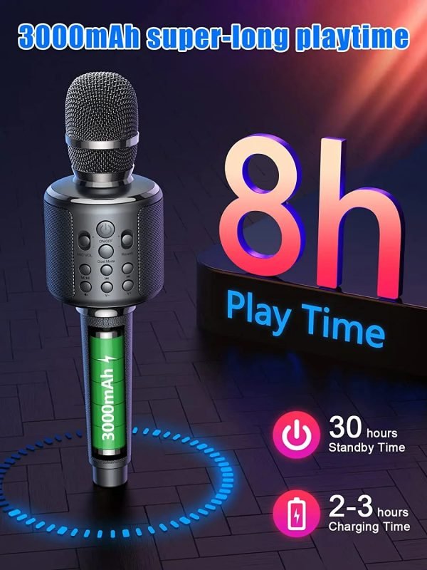 Bluetooth Microphone  Karaoke Portable  Home Wireless Singing Machine with Duet Sing/Record/Play/Reverb for Adult/Kid Gift - Image 5