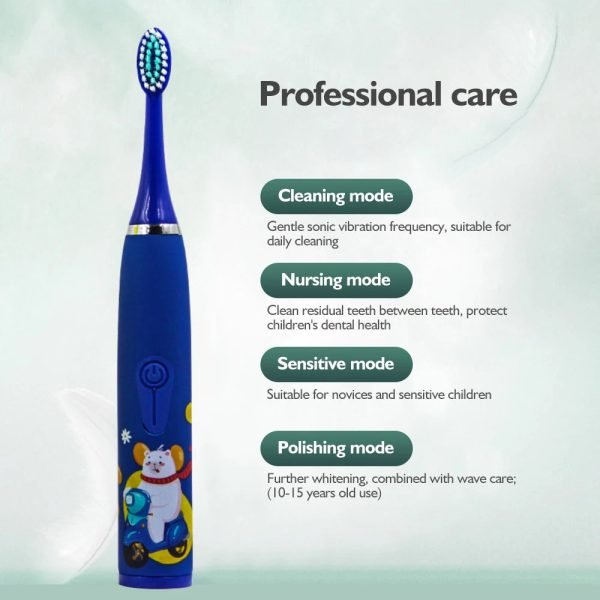 Children Electric Toothbrush With Replace Soft Brush Heads Kids Rechargeable Cartoon Cleaning Teeth Ultrasonic Sonic Toothbrush - Image 13