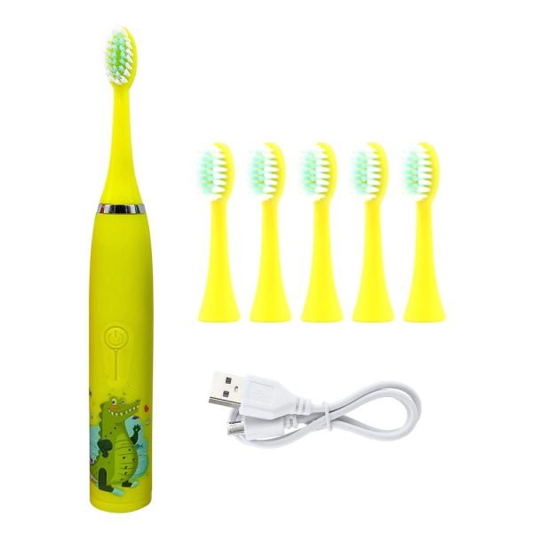 Children Electric Toothbrush With Replace Soft Brush Heads Kids Rechargeable Cartoon Cleaning Teeth Ultrasonic Sonic Toothbrush - Image 22