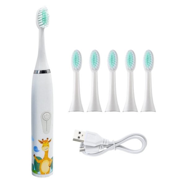 Children Electric Toothbrush With Replace Soft Brush Heads Kids Rechargeable Cartoon Cleaning Teeth Ultrasonic Sonic Toothbrush - Image 20