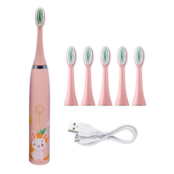 Children Electric Toothbrush With Replace Soft Brush Heads Kids Rechargeable Cartoon Cleaning Teeth Ultrasonic Sonic Toothbrush - Image 18