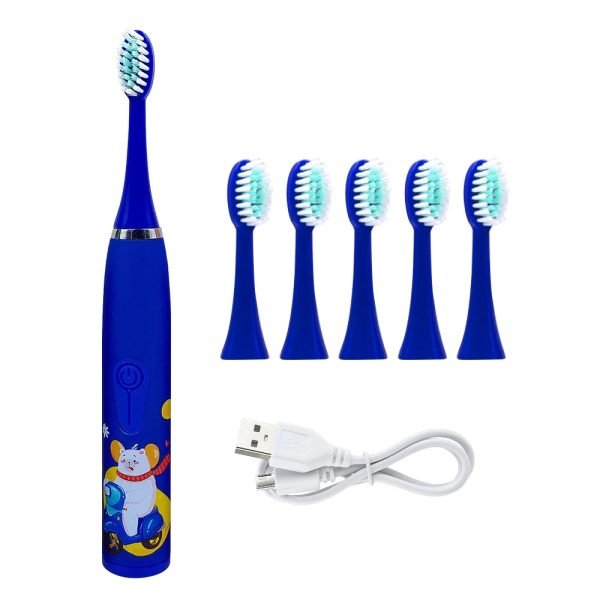 Children Electric Toothbrush With Replace Soft Brush Heads Kids Rechargeable Cartoon Cleaning Teeth Ultrasonic Sonic Toothbrush - Image 19