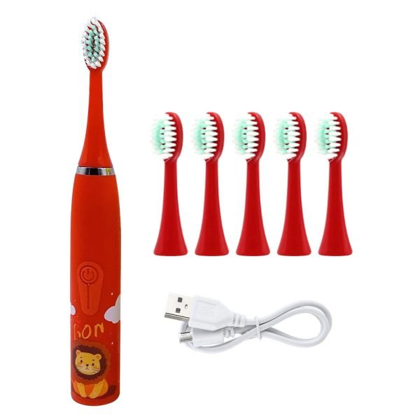 Children Electric Toothbrush With Replace Soft Brush Heads Kids Rechargeable Cartoon Cleaning Teeth Ultrasonic Sonic Toothbrush - Image 12