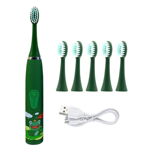 Children Electric Toothbrush With Replace Soft Brush Heads Kids Rechargeable Cartoon Cleaning Teeth Ultrasonic Sonic Toothbrush - Image 10