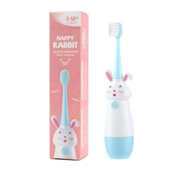 Children Sonic Electric Toothbrush for 3-12 Ages Kids Cartoon Rabbit Pattern Kids with Soft Replacement Heads Toothbrushes J257 - Image 7