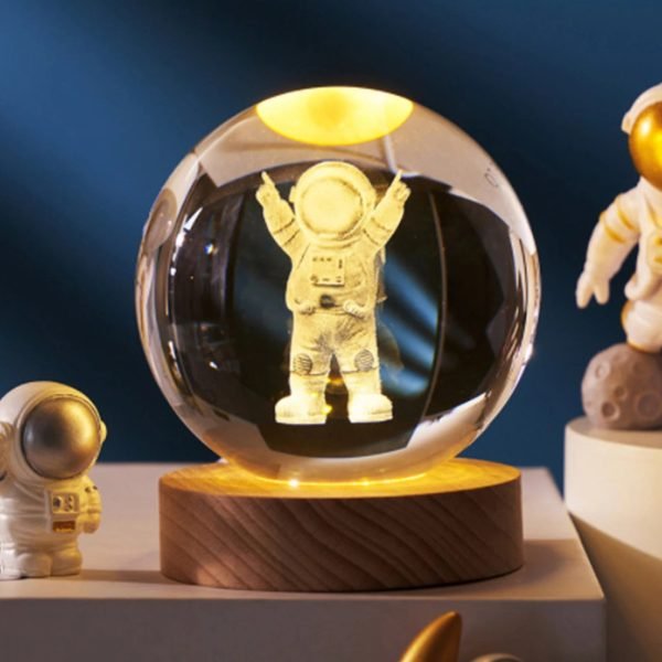 Crystal Ball Night Lights Glowing Planet Galaxy Astronaut 3D Moon Table Lamp USB Atmosphere Lamp Tabletop Decorations Kid Gifts - Image 13