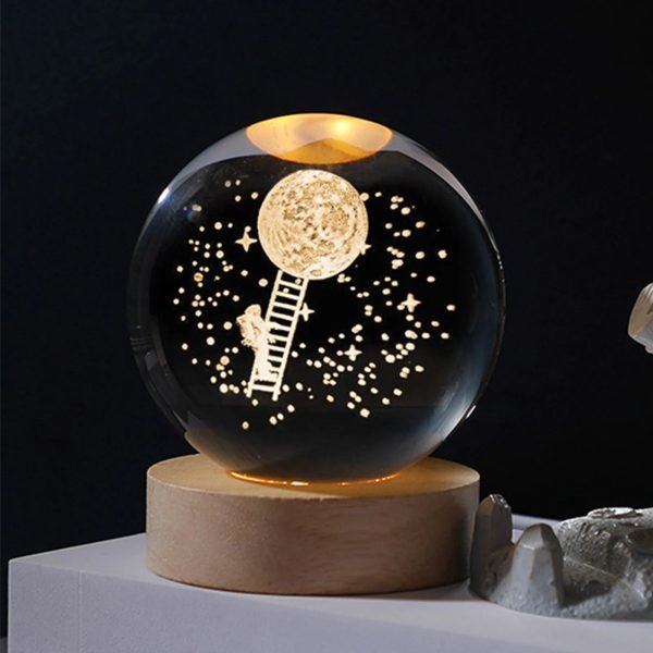 Crystal Ball Night Lights Glowing Planet Galaxy Astronaut 3D Moon Table Lamp USB Atmosphere Lamp Tabletop Decorations Kid Gifts - Image 18