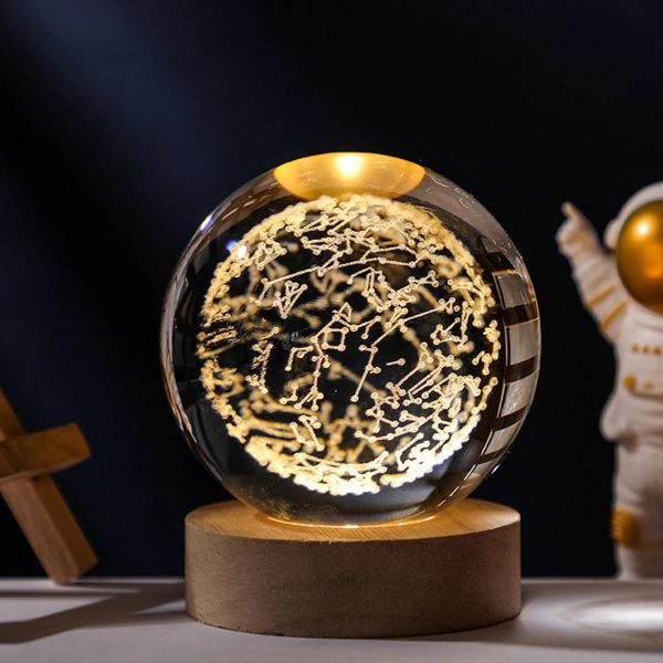 Crystal Ball Night Lights Glowing Planet Galaxy Astronaut 3D Moon Table Lamp USB Atmosphere Lamp Tabletop Decorations Kid Gifts - Image 16