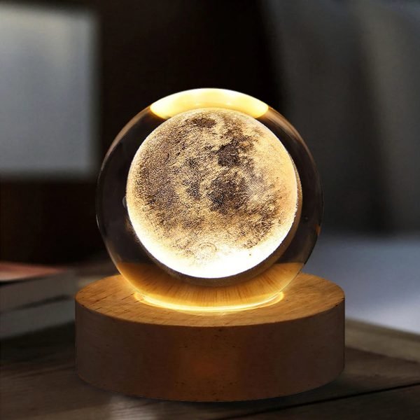 Crystal Ball Night Lights Glowing Planet Galaxy Astronaut 3D Moon Table Lamp USB Atmosphere Lamp Tabletop Decorations Kid Gifts - Image 11