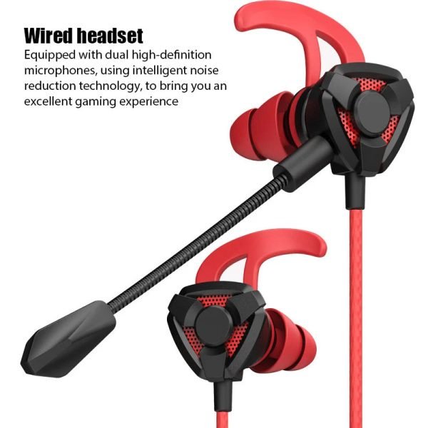 G6 Wired Earphones Chicken Gaming PC Headset Sports Headphones Earbud with Microphone for Android & IOS Earphone Accessories