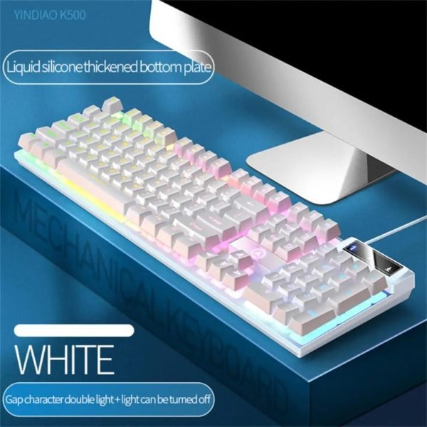 K500 Gaming keyboard 104 Keys Wired Gaming keyboard Backlit Mechanical Desktop Computer Keyboard for Desktop Laptop PC Gamers - Image 7