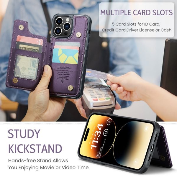 Luxury Leather Wallet Card Phone Case With Purse Flip Stand For iPhone - Image 9