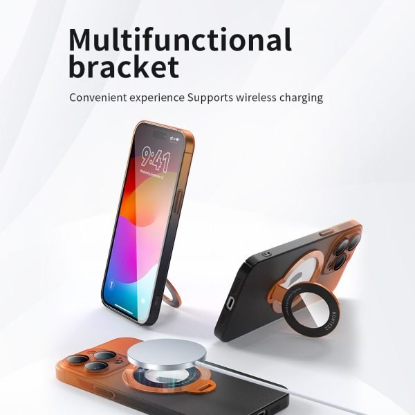 Magsafe Fashion Gradient Phone Case With Color Bracket Magnetic Stand For iPhone - Image 3