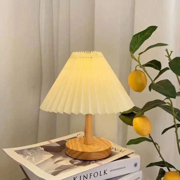 Nordic Pleated Table Lamp DIY Foldable 5V USB 220V Art Atmosphere Bedroom Bedside Night Light Home Decorate - Image 2