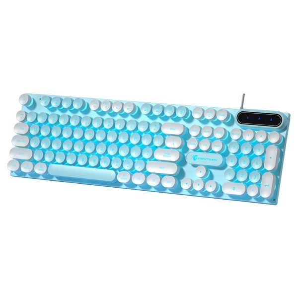 Pinson Gaming Robotic Feel Chicken Eating Game Glow Keyboard Cable Punk Color Block Keyboard Computer Notebook External Keyboard - Image 6