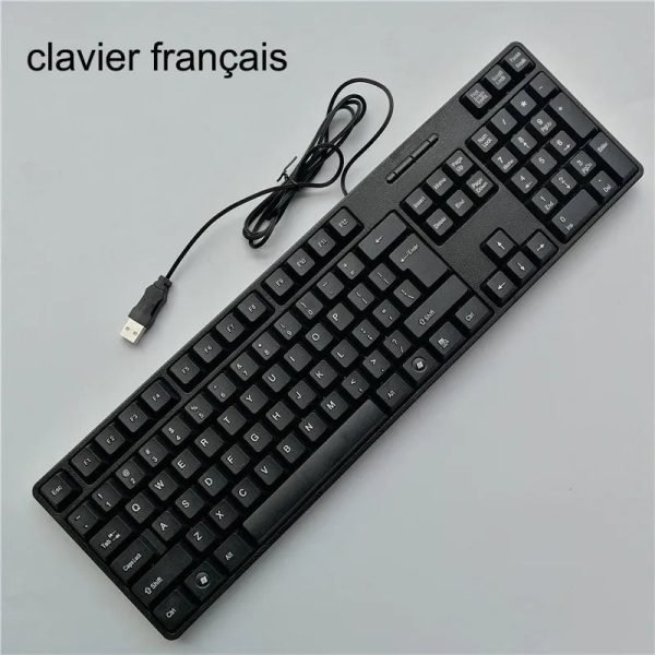 Spanish French  Russian Arabic Letter keycaps Keyboard Gaming Keyboard Usb Wired 104 Keys  For Computer