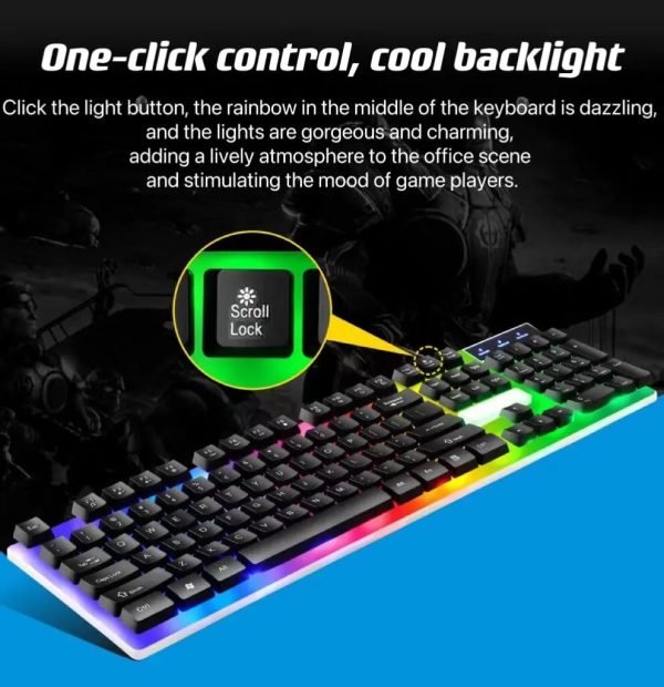 USB Wired Keyboard Mouse Set 104 Keys Backlight Gaming Keyboard Gaming Mouse For Laptop PC Computer - Image 3