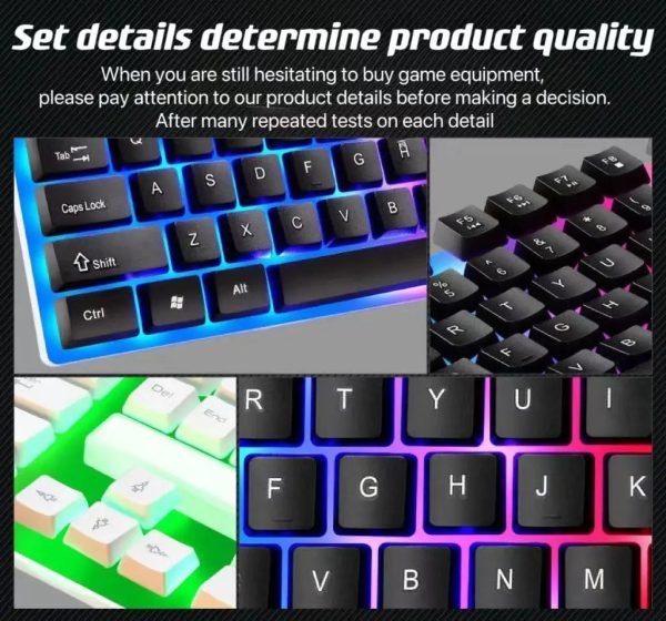 USB Wired Keyboard Mouse Set 104 Keys Backlight Gaming Keyboard Gaming Mouse For Laptop PC Computer - Image 4