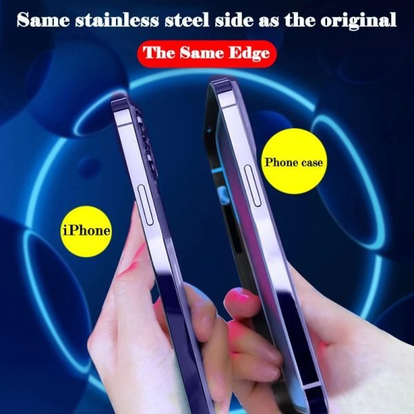 Stainless Steel Frame Frosting Metal Matte Phone Case For iPhone - Image 12