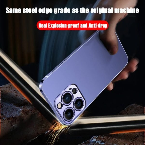 Stainless Steel Frame Frosting Metal Matte Phone Case For iPhone - Image 3